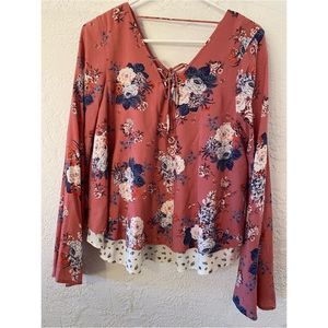 Love, fire Boho Floral Blouse (S)